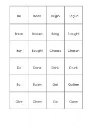 English worksheet: Memory Game