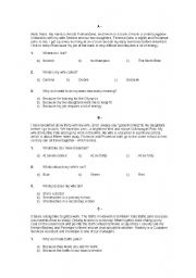 English Worksheet: reading comprehension