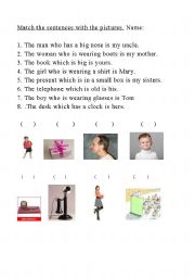 English Worksheet: Relative clauses