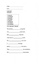 English Worksheet: Have got