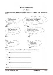 English Worksheet: writing as a process