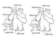 English Worksheet: Monsters - color & face