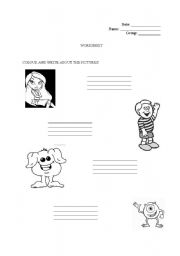 English Worksheet: hair and eye color