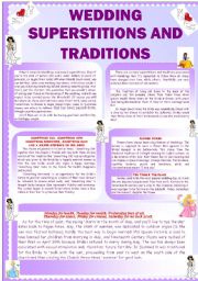 English Worksheet: Wedding superstitions and traditions