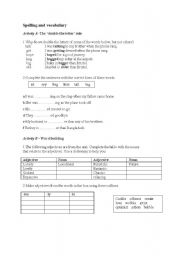 English Worksheet: Spelling Rule