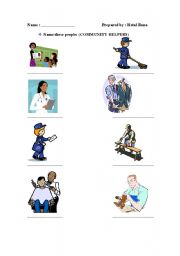 English worksheet: jobs - community helpers