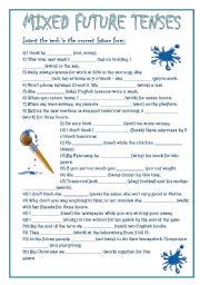 English Worksheet: Mixed Future Tenses