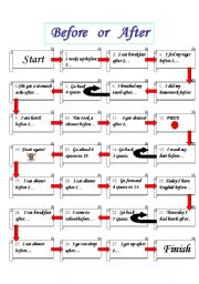 English Worksheet: BeforeAfter