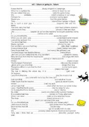 English Worksheet: will or going to future