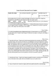 English Worksheet: Math lesson plan
