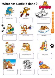 English Worksheet: What has Garfield done ?