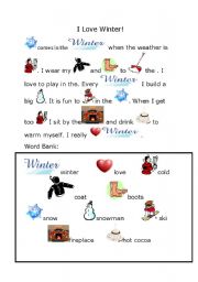 English Worksheet: Winter Rebus