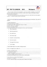 English Worksheet: A trip to London     webquest