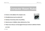 English Worksheet: Computer Room Rules