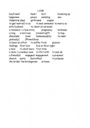 English worksheet: Love and marriage (Broadways 1re)