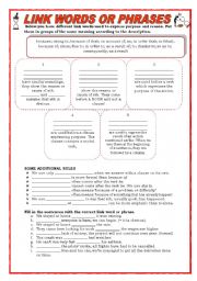 English Worksheet: linking words 