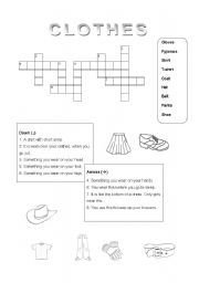 English worksheet: Puzzle-Clothes