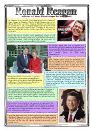 English Worksheet: Reading - RONALD REAGAN