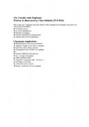 English Worksheet: the trouble with elehpants