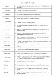 English Worksheet: Olympic Events game