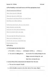 English Worksheet: lesson 13: A Diary