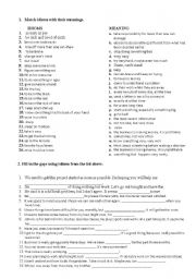 English Worksheet: Idioms definitions worksheet