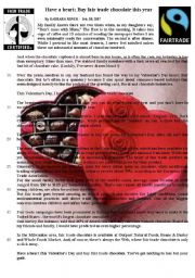 English Worksheet: Have a heart, buy fair trade chocolate.