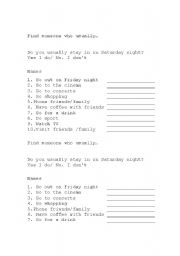 English Worksheet: Find someone who adverbs of frequency