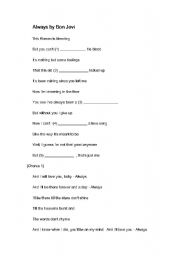 English worksheet: Always by Bon Jovi