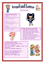 English Worksheet: I like Bread and Butter. (song)