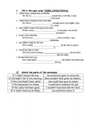 English worksheet: conditional 3, writing