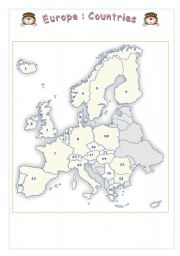 English Worksheet: Europe : Countries and cities