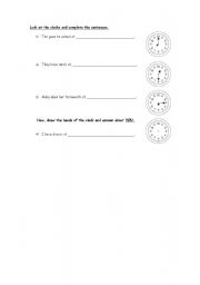 English worksheet: The time