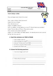 English Worksheet: english test