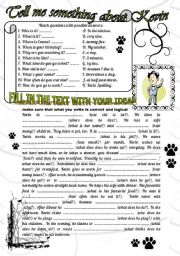 English Worksheet: Wh-questions/writing (fully editable)