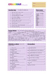 English Worksheet: Revising grammar