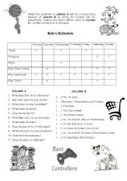 English Worksheet: Daily schedule. Everyday  activities. 