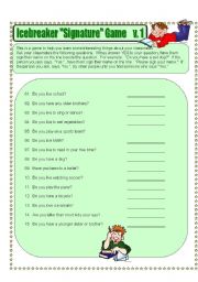 English Worksheet: Icebreaker 