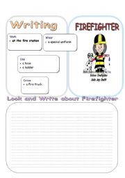 English Worksheet: writing about firefighter