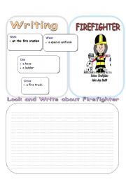 English worksheet: writing about firefighter