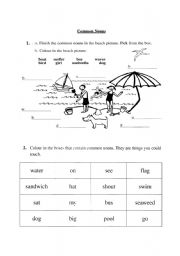 English Worksheet: Nouns Year 1