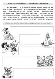 English Worksheet: Present Simple - Routines