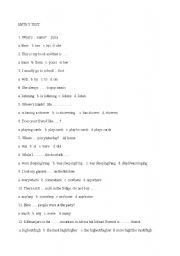 English worksheet: english entry test level A1-A2