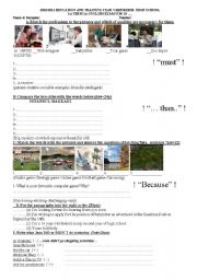 English Worksheet: exam test