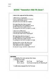 English worksheet: Listening to a song: Keane
