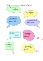 English worksheet: Reported Speech