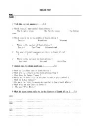 English worksheet: South Africa