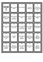 English Worksheet: Present Simple Board Game