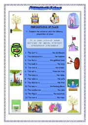 English Worksheet: Prepositions of place