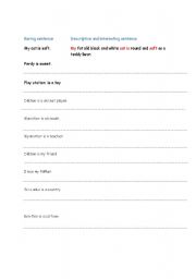 English Worksheet: Descriptive writing